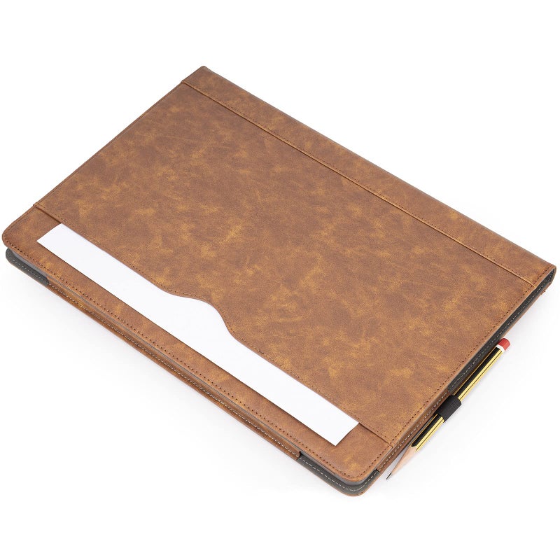 TT TYTX TYTX Laptop Case for MacBook Pro 16 Inch Leather Case 2024 2023 2022 2021 M3 A2991 M2 A2780 M1 A2485 Protective Folio Book Cover with Vents and Stand Function  Brown - Image 3
